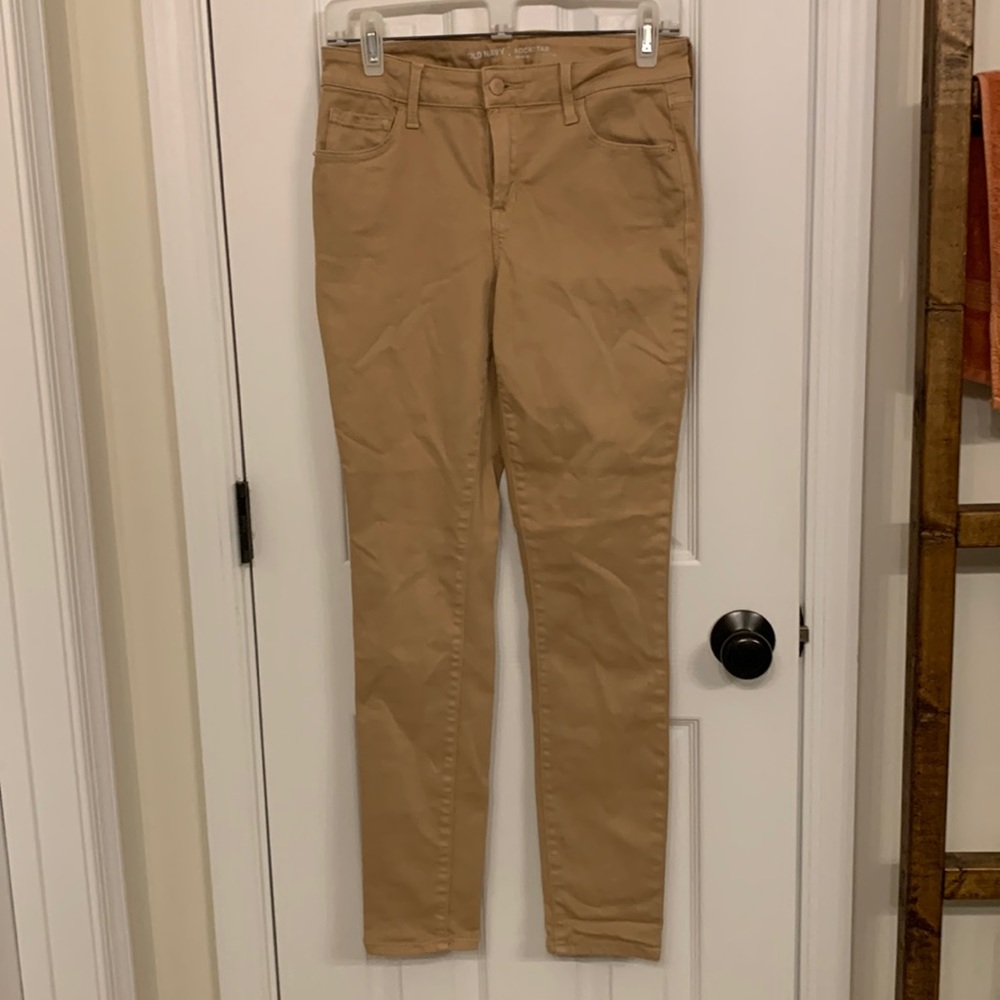Old Navy rock star mid rise skinny jeans khaki